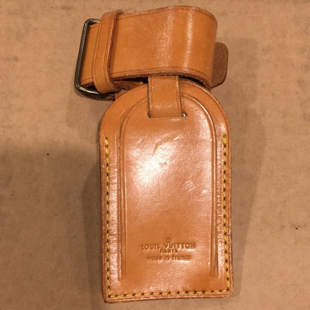 M LOUIS VUITTON LV Luggage Tag & LV Poignet - One Set Vachetta Leather